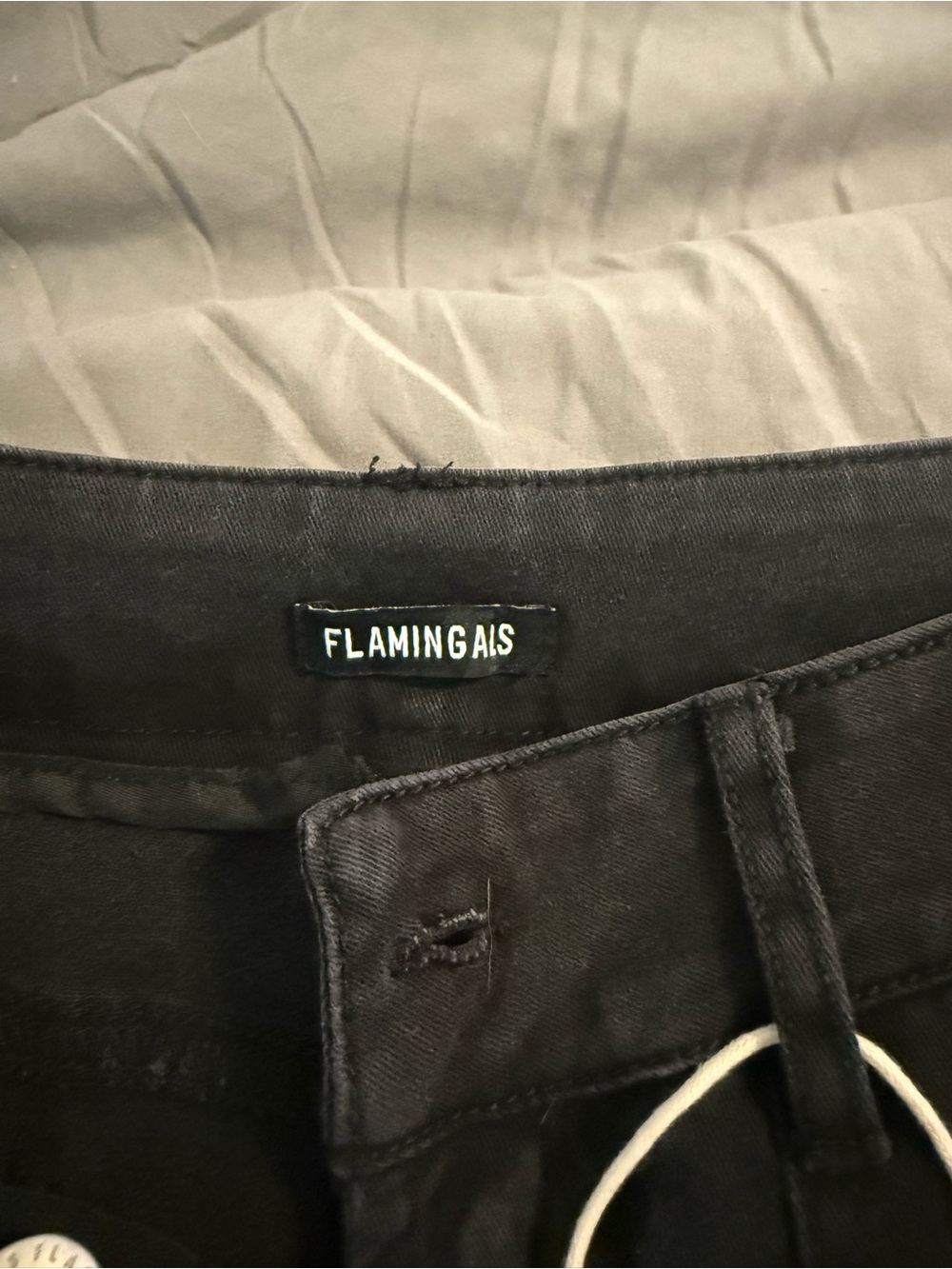Flamingals Wide Leg Cargo Pants in Black - Picture 3 of 6